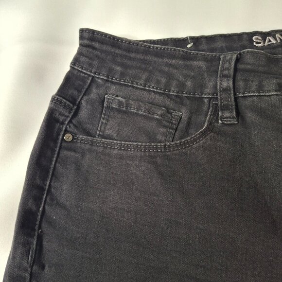 Santana Jeans Mid-Rise Straight Leg Black Wash Denim Jeans Size 10 - Picture 5 of 14